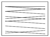 Correct swabbing technique is shown in this picture of a square containing a zig zag pattern with lines close together.