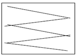 Incorrect swabbing technique is shown in this picture of a square containing a zig zag pattern with the lines far apart.